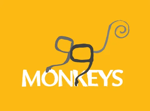 99 Monkeys logo on yellow